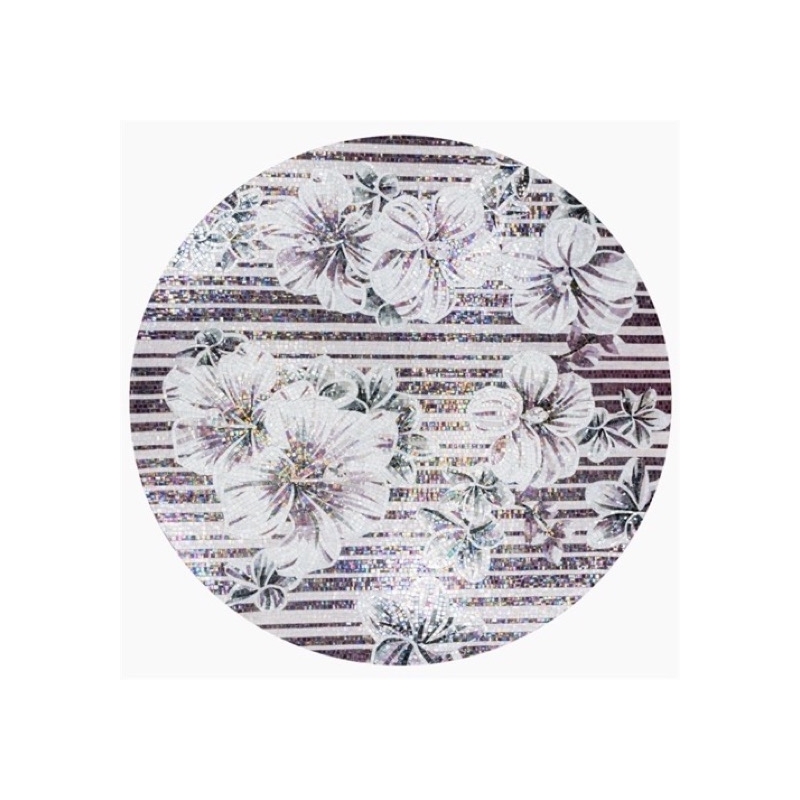 rug series floral lilac circle mosaic tile by soho studio rugflrlcrclilac
