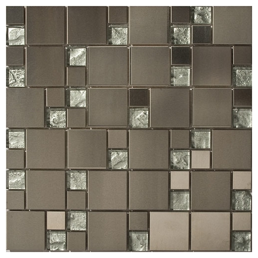 Merola Vetro Marmi Mixed Square Metal & Sand Metallic Tile G-257 HDAZ