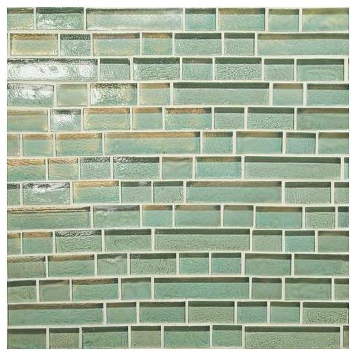 Glass Horizons Tile Sea Glass Random Linear Mosaic GH02