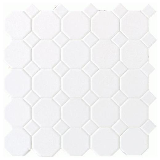 Octagon & Dot Tile Matte White/ Dot 6501
